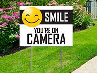 Trending Yard Signs - Smile You're on Camera Sign